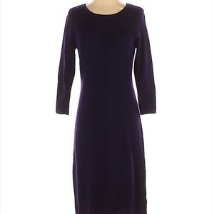 Purple Knit Long Sleeve Dress